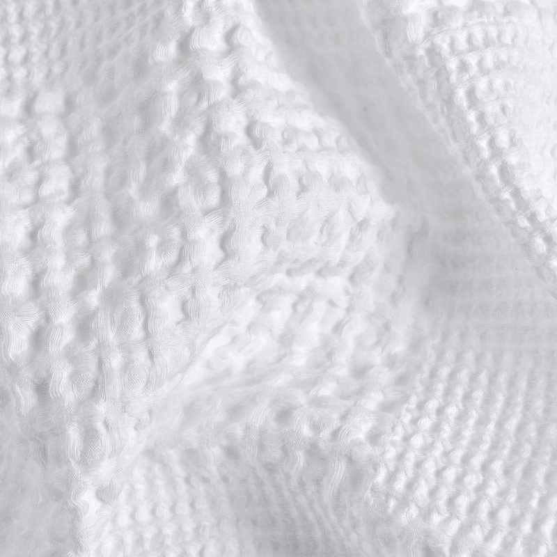 100% Cotton Waffle Weave Lightweight Bed Blanket, Cotton Sateen Bordered