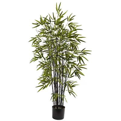 Black Bamboo Tree 4ft - Realistic Artificial Bamboo Plant for Home Office Decor - 4ft.