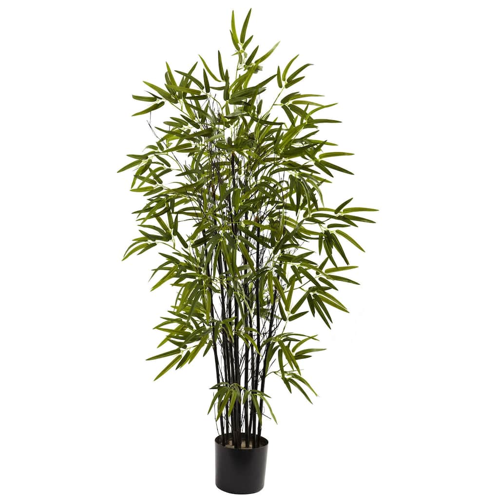Black Bamboo Tree 4ft - Realistic Artificial Bamboo Plant for Home Office Decor - 4ft.