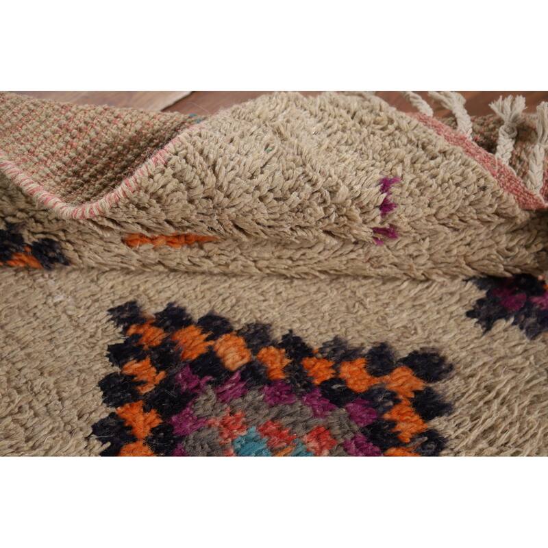 Geometric Plush Moroccan Oriental Accent Rug Handmade Wool Carpet - 3'0" x 5'4"