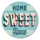 preview thumbnail 8 of 8, Designart 'Home Sweet Home Old Metal Style' Oversized Quote Wall CLock 16 in. wide x 16 in. high