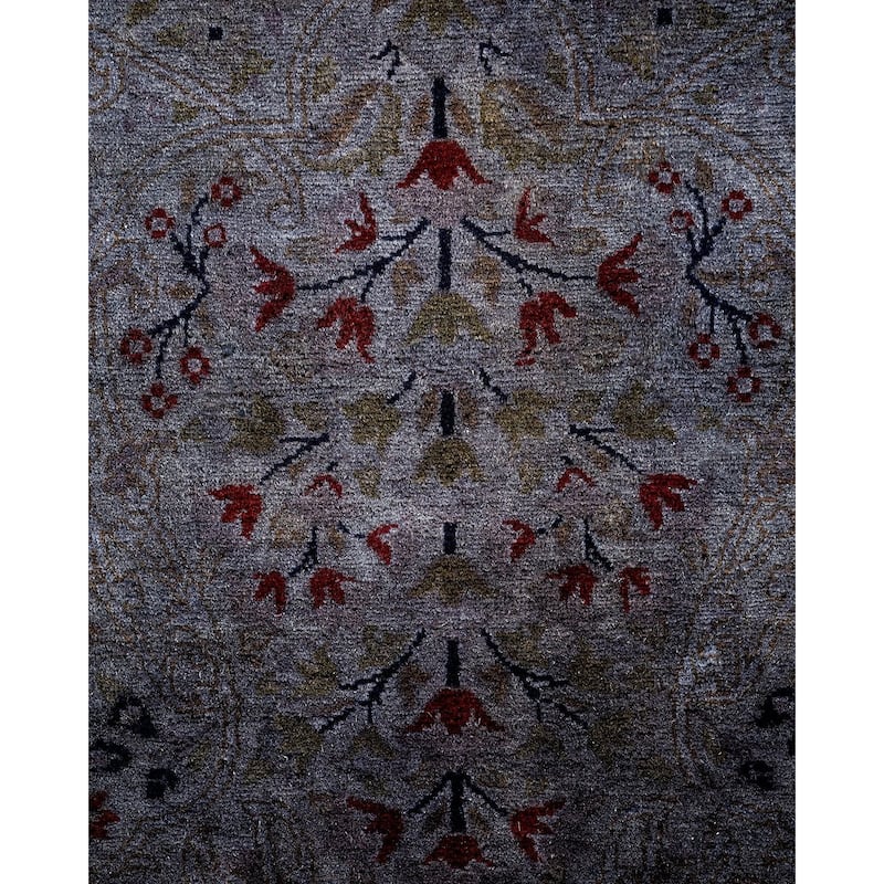 Overton Hand Knotted Wool Vintage Inspired Modern Contemporary Overdyed Gray Area Rug - 8' 3" x 10' 5"