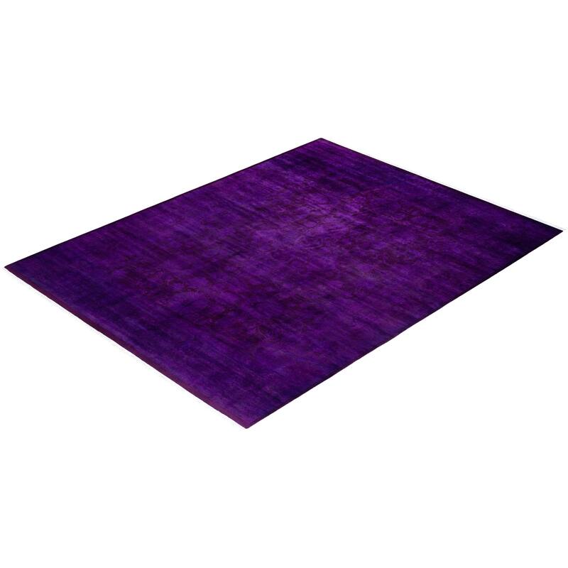 Fine Vibrance One-of-a-Kind Hand-Knotted Area Rug - Purple, 8' 2" x 10' 6" - 8' 2" x 10' 6"