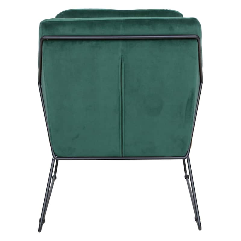 Harmony Mid-Century Modern Velvet Upholstered Accent Arm Chair with Metal Frame for Home Office Living Room & Bedroom