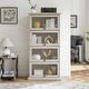 preview thumbnail 2 of 23, GDFStudio - Brookline Modern Storage Glass Display Cabinet with Flip-Up Glass Doors and 4-Tier Shelving