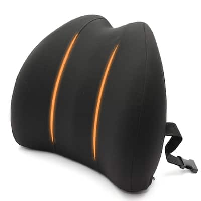 Cheer Collection Black Memory Foam Lumbar Support Pillow With Washable Cover