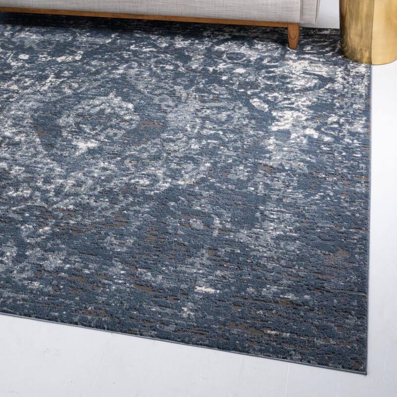 Transitional Wedo Collection Area Rug - 6' Square - Blue