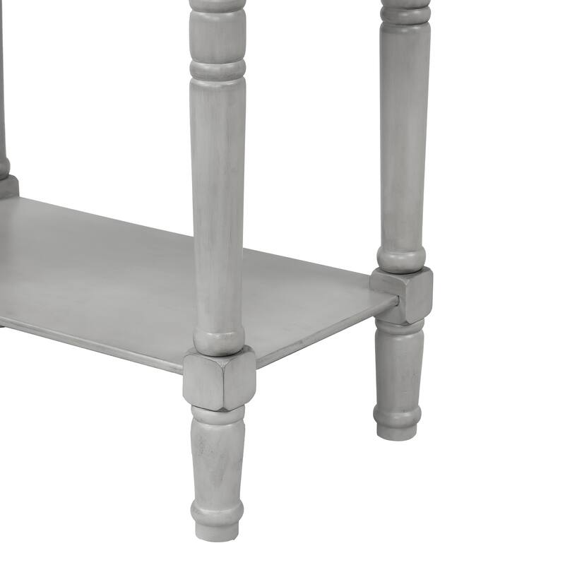 Narrow Console Table, Slim Sofa Table with Three Storage Drawers and Bottom Shelf