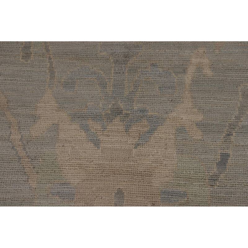 Floral Oushak Turkish Area Rug Hand-Knotted Wool Carpet - 9'2"x 11'8"