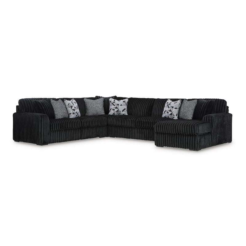 Signature Design by Ashley Midnight-Madness 4-Piece Sectional with Chaise - 151"W x 121"D x 40"H