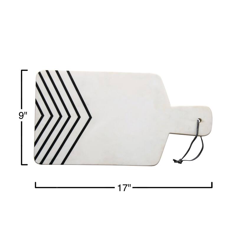 White and Black Chevron Marble Cheese/Cutting Board