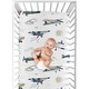 preview thumbnail 4 of 4, Sweet Jojo Designs Vintage Airplane Boy Fitted Crib Sheet Green Blue Yellow Airplanes Plane Transportation Cloud Sun Sky Aviator