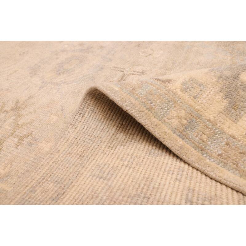 ECARPETGALLERY Hand-knotted Kavya Oushak Light Grey Wool Rug - 8'1 x 9'9