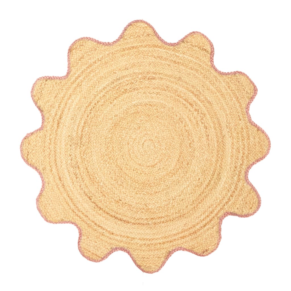 ECARPETGALLERY Braided Weave Palas Denizli Tan Jute Rug - 3'2 x 3'2