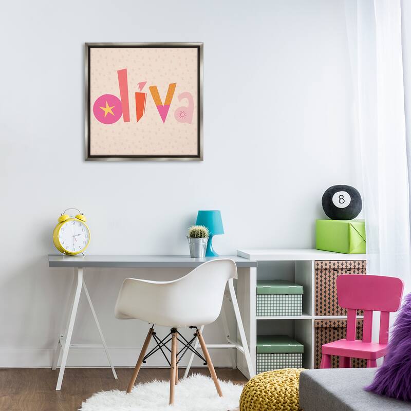 Stupell Diva Patterned Whimsical Text Framed Floater Canvas Wall Art Design By Sazerelli Designs