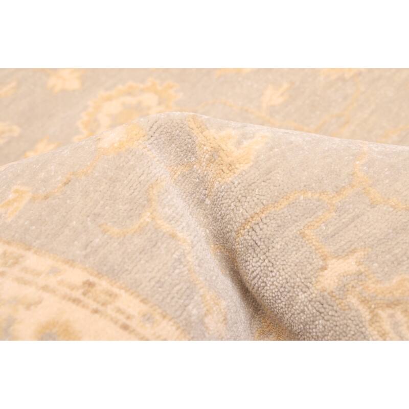ECARPETGALLERY Hand-knotted Finest Oushak Grey Wool Rug - 3'2 x 4'10