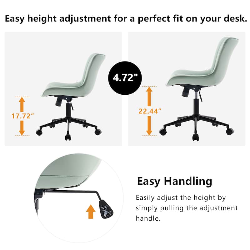 Ergonomic Office Chair Swivel Armless Desk Chair with Wheels