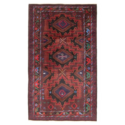 ECARPETGALLERY Hand-knotted Teimani Burgundy Wool Rug - 3'9 x 6'6