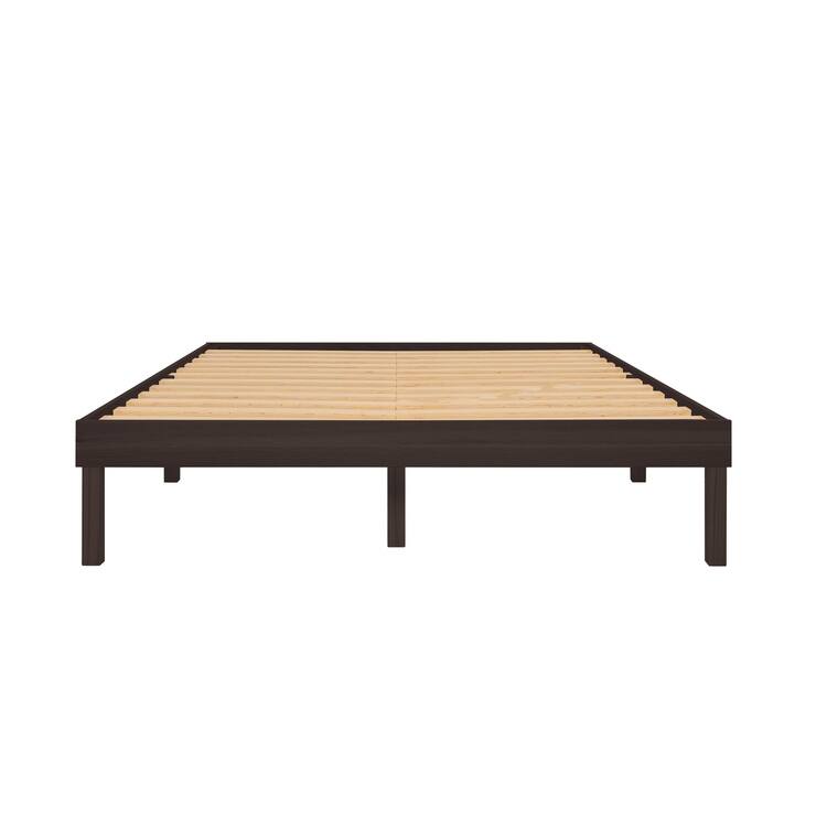 14 Inch Solid Pine Wood Platform Bed Frame No Squeak Bed Frame with Wooden Slats No Box Spring Needed