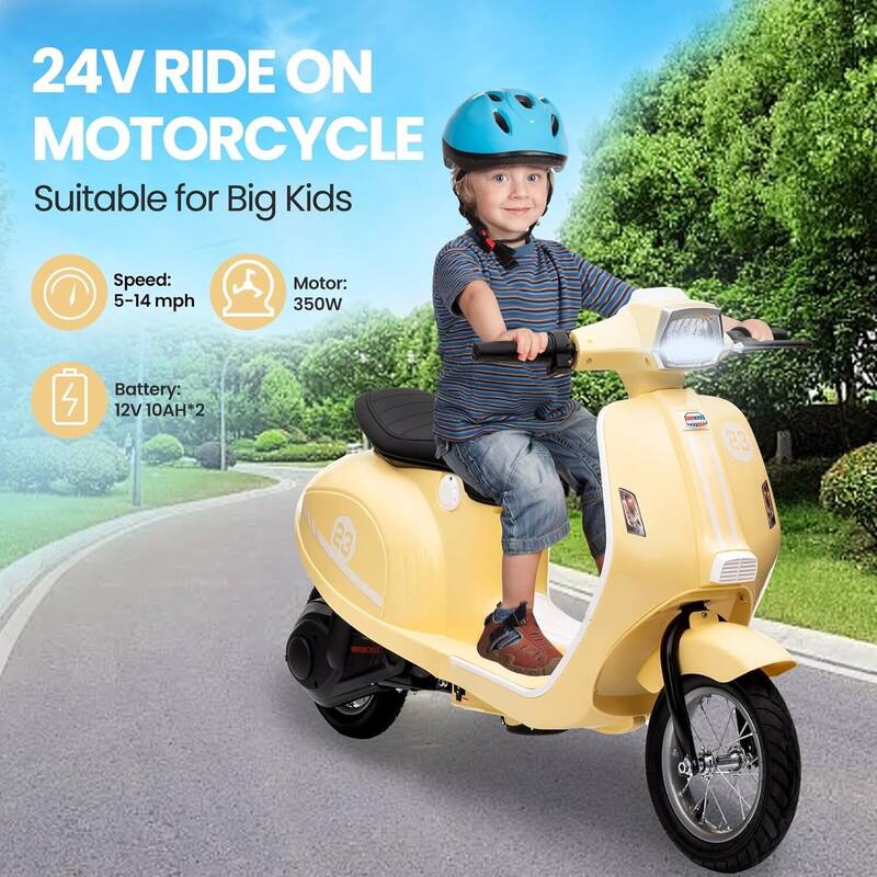24V Electric Ride on Motorcycle Toy for Big Kids for Kids 8-12 Best Gift
