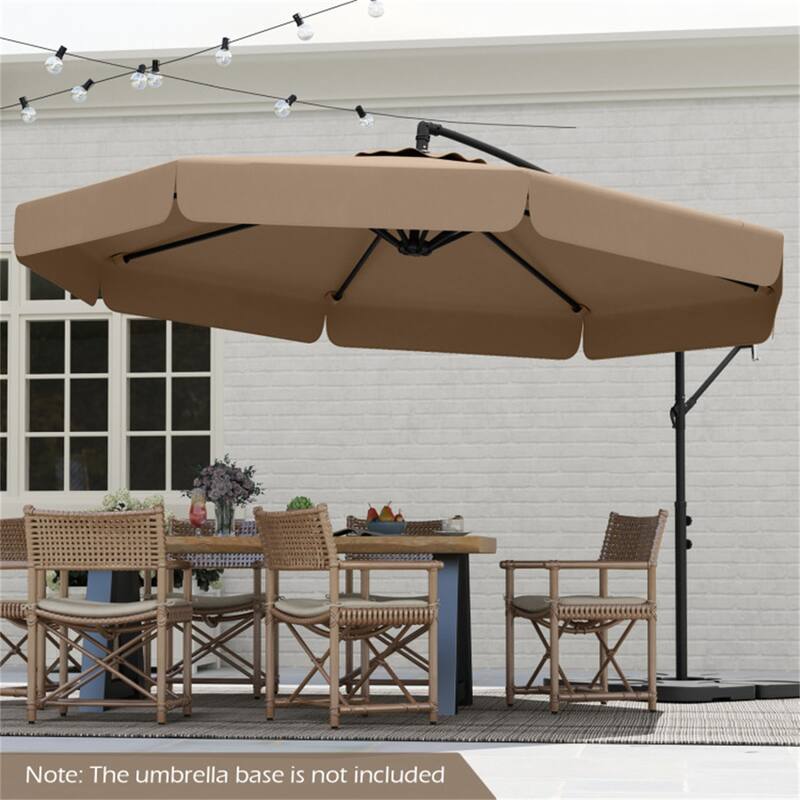 10ft Patio Cantilever Umbrella with Crank Handle and Adjustable Tilt Protective Cover Included
