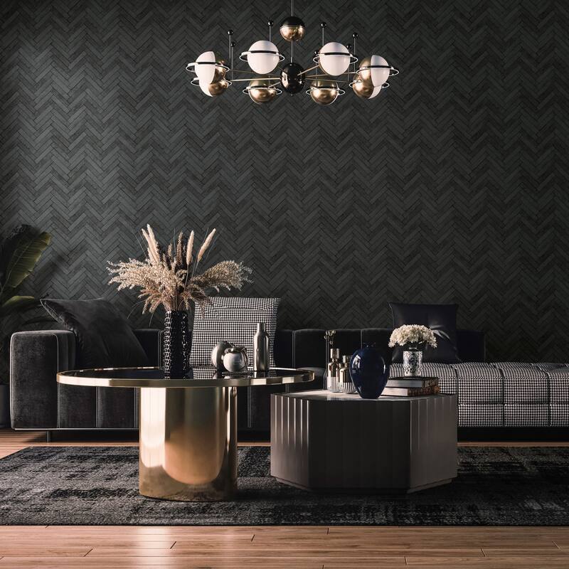 Galerie Wallcoverings Bricks and More Collection Herringbone Brick Matte Finish Vinyl on Non-woven Wallpaper Roll
