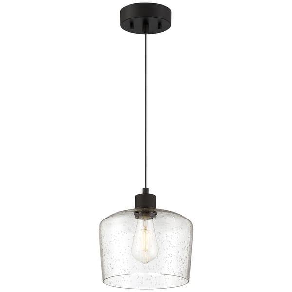 slide 2 of 2, Access Lighting Port Nine Chardonnay LED Pendant - Replaceable LED Seeded Glass/Matte Black