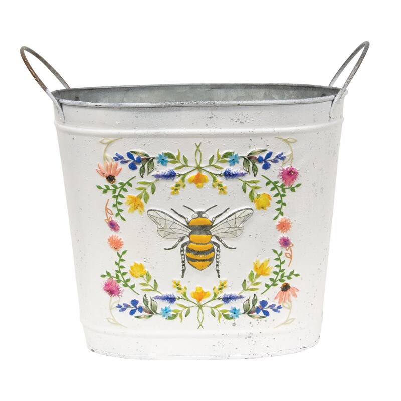 Honeybee Floral Oval Bucket