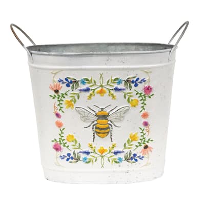 Honeybee Floral Oval Bucket