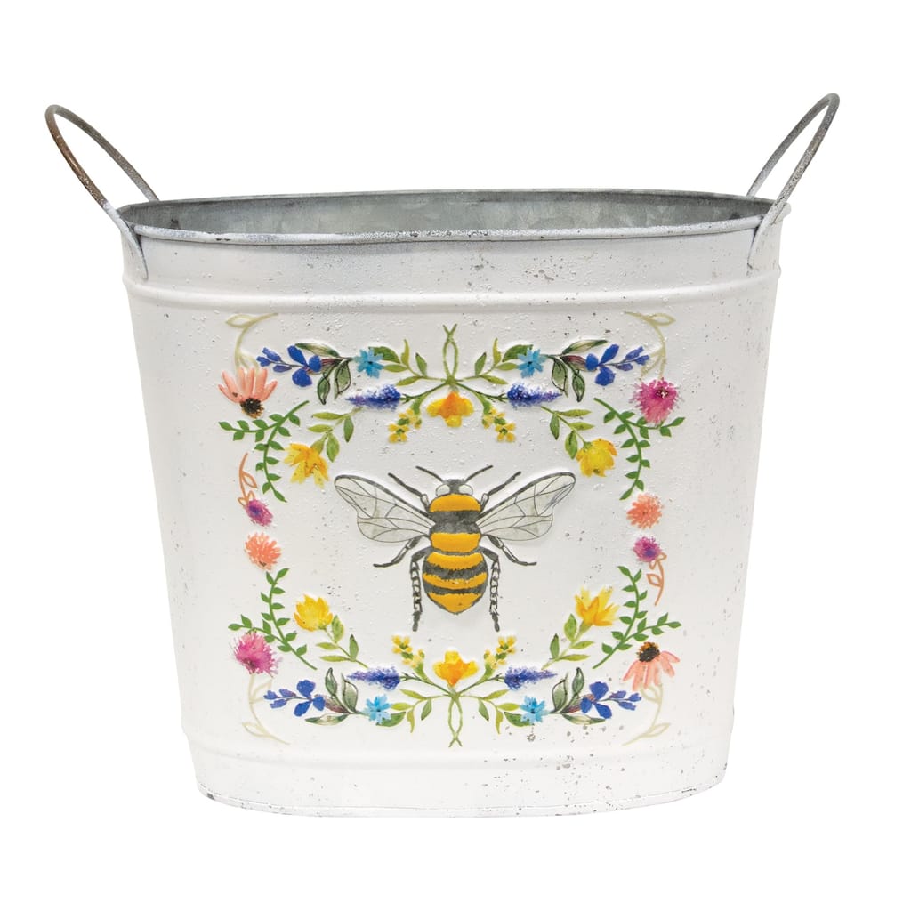 Honeybee Floral Oval Bucket