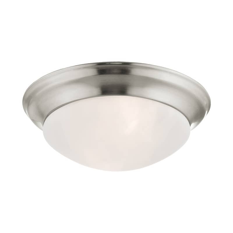 Livex Lighting 2 Light Brushed Nickel Ceiling Mount, 7303-91 - 14"Dia. x 4.75"H