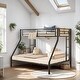 preview thumbnail 25 of 33, Full XL over Queen Metal Bunk Bed with Ladder and Guardrails, Silver