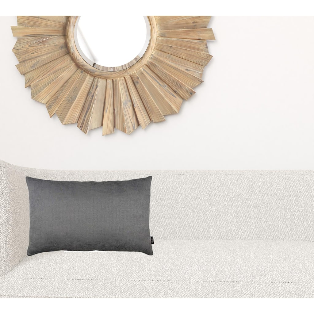 HomeRoots Set Of Two 12" X 20" Gray Zippered Polyester Lumbar Pillow Cover