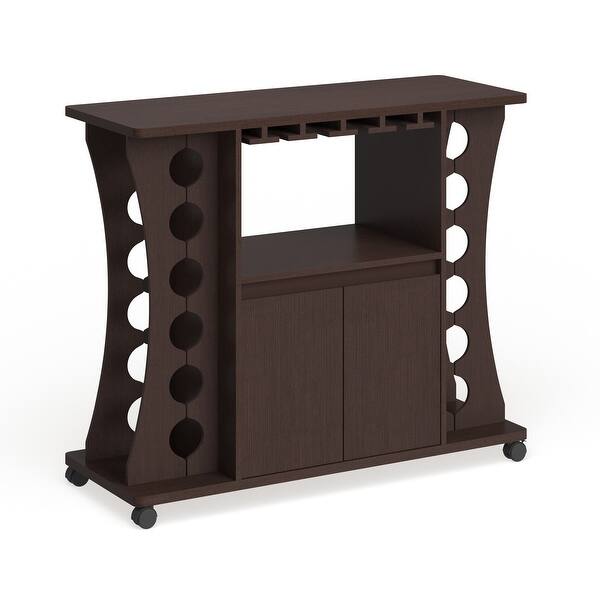 Espresso Buffet Table With Wine Rack