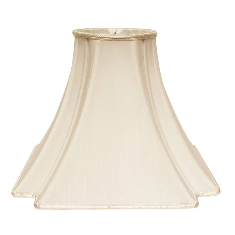 HomeRoots 18" Ivory Slanted Notch Square Shantung Lampshade - 18