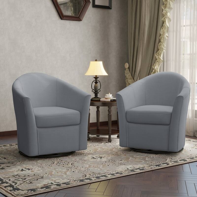 UIXE Swivel Barrel Accent Chair with Metal Base - 30.7"W x 29.9"H x 27.5"D