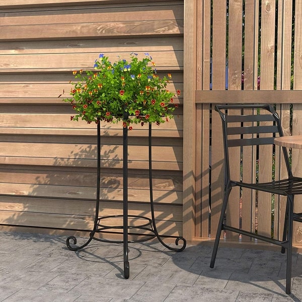 artificial hanging outdoor plants Plow & Hearth Faux Petunia Hanging Basket main image 1
