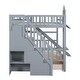 preview thumbnail 13 of 16, Gray Full over Full Size Solid Wood Castle Bunk Bed with Drawers & Slide