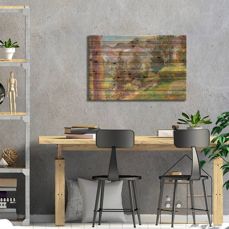 Trail Print On Wood by Catherine M. Elliott - Multi-Color