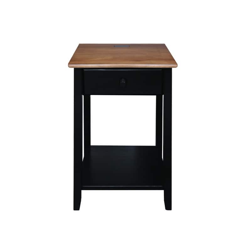 Night Owl 1-drawer Solid Wood Nightstand with USB Ports