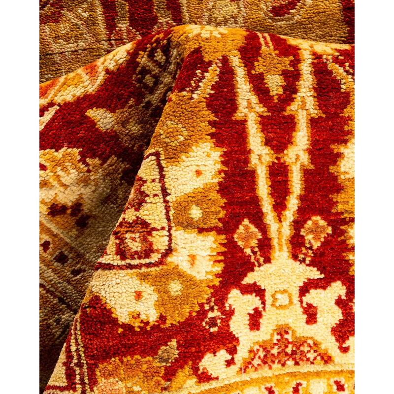 Overton Hand Knotted Wool Vintage Inspired Traditional Ottoman Red Runner Rug - 2' 6" x 10' 5"