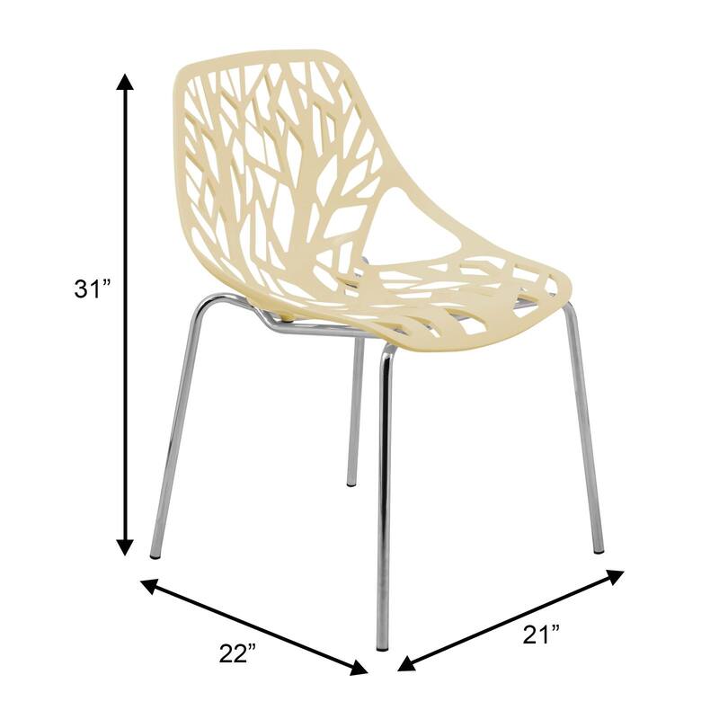 Stackable Dining Chair with Chrome Legs Side Chair (Set of 2) for Indoor and Outdoor