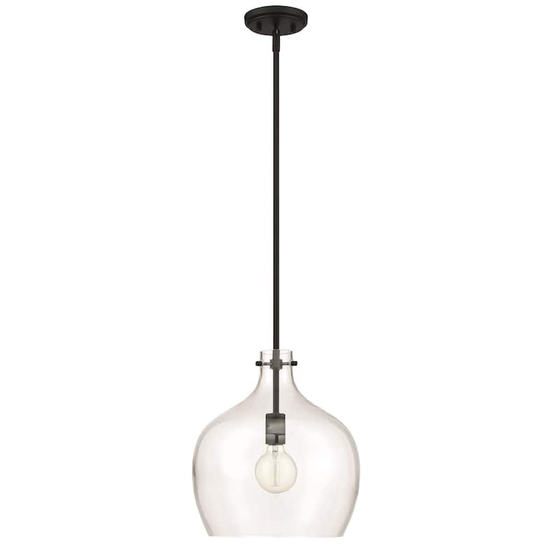 Millennium Lighting 50" Metal 1 Light Pendant Fixture with Clear Glass Shade