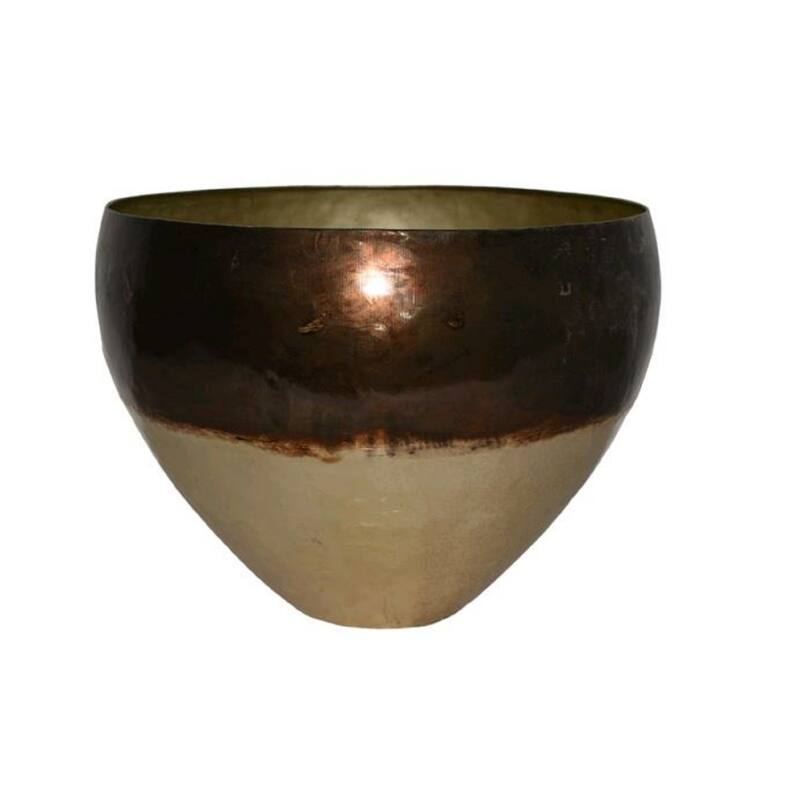 Antique Metal Planter - 22" - Silver - Set of 2