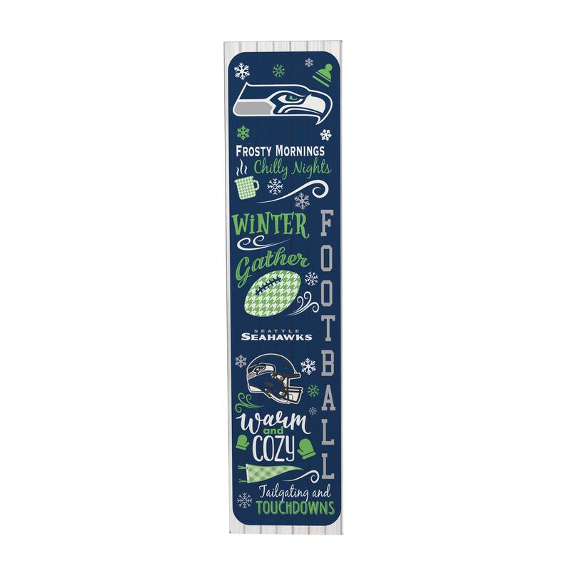 47" Double Sided Seasonal Porch Leaner, Seattle Seahawks - 47" x 11.25"