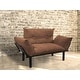 preview thumbnail 11 of 17, Modern Extra-wide Metal-legged Cushioned Splayed Loveseat Brown