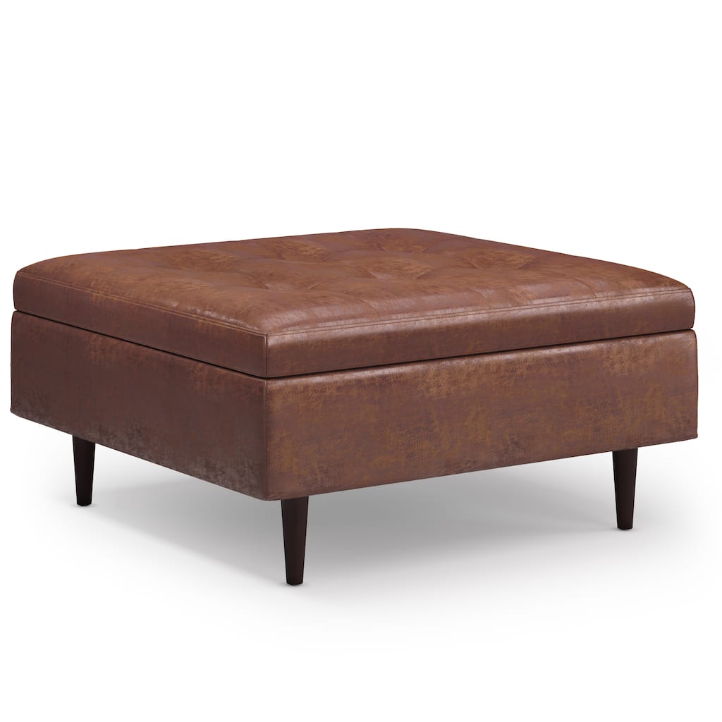 Mid Century Large Square Coffee Table Storage Ottoman