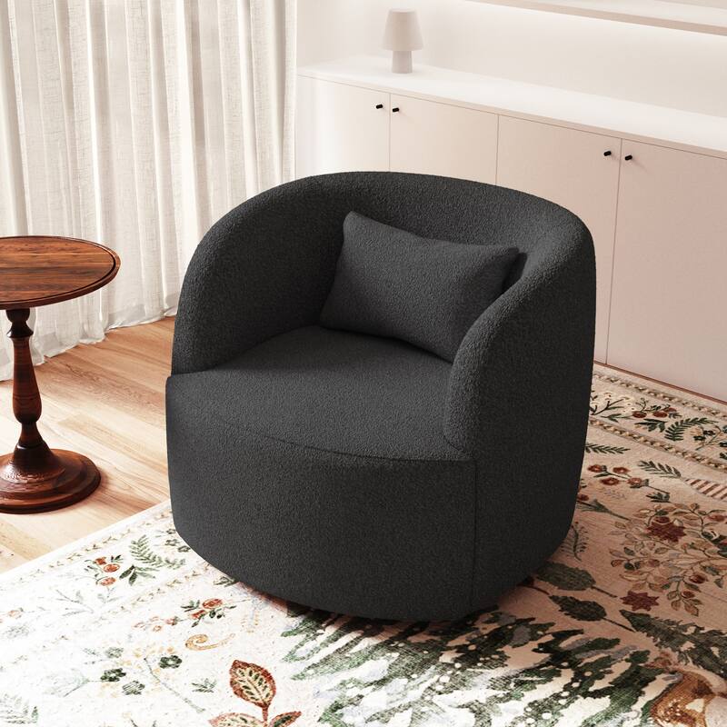 Modern 360-degree Rotation Teddy Barrel Chairs