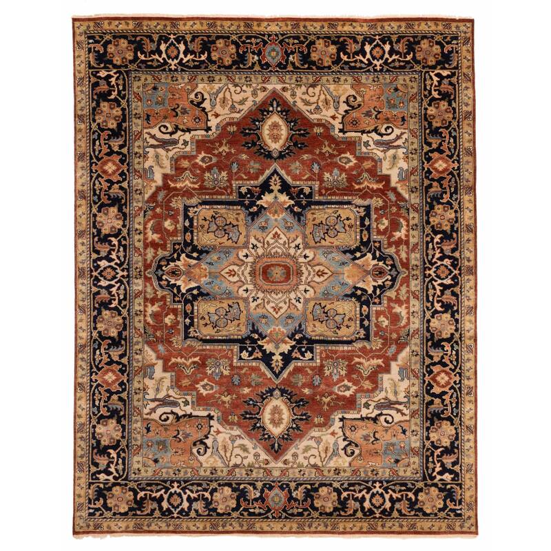 ECARPETGALLERY Hand-knotted Jules Sultane Dark Copper Wool Rug - 7'9 x 9'11