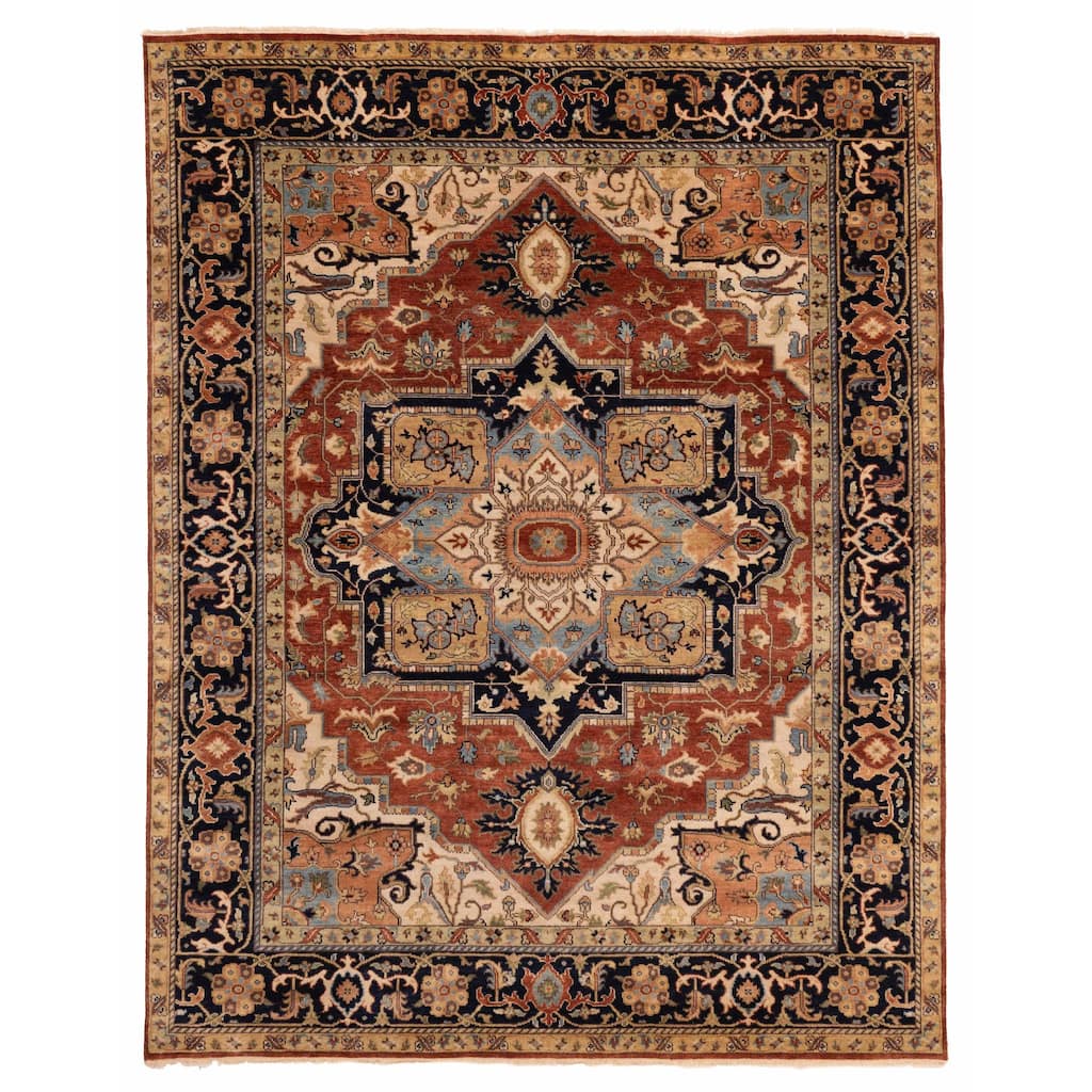 ECARPETGALLERY Hand-knotted Jules Sultane Dark Copper Wool Rug - 7'9 x 9'11